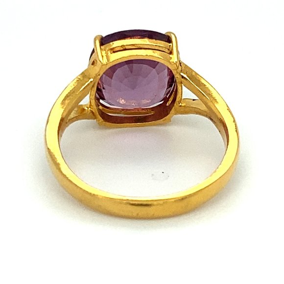 Certified Spinel 6.15ct Solid 22K Yellow Gold Ring - Picture 5 of 8